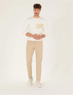 Bej Regular Fit Kanvas Pantolon