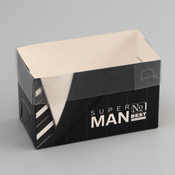 Цена за 5 шт. Коробка для 2 капкейка с прозрачной крышкой, Мужская, 16?8?10 см