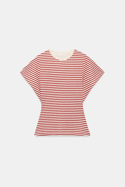 CAMISETA ENTALLADA RAYAS / Raya Roja
