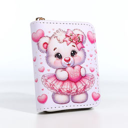 Кошелёк детский «Мишутка», на молнии, белый