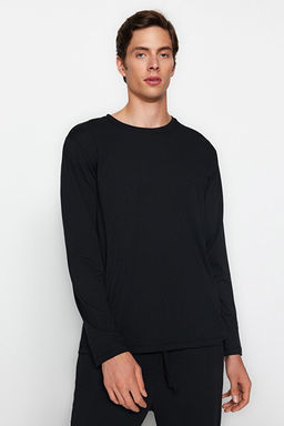 Siyah Regular Kesim Uzun Kol _rme Pijama Tak_m_ TMNAW24PT00008 - Trendyolmilla фото 2