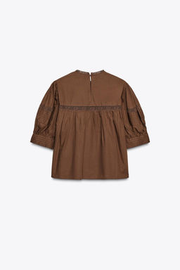 ZW COLLECTION LACE BLOUSE - Zara фото 6