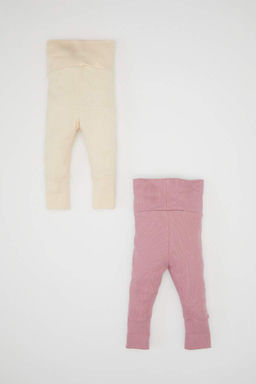 Колготки в рубчик на бретельках для маленьких девочек (2 шт.) - Defacto фото 4