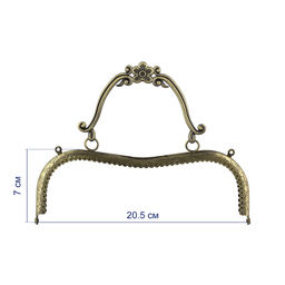 Gamma FER-05 Застежка для сумки фермуар 20.5 x 7 см 5 х 1 шт. №02 под состаренную бронзу