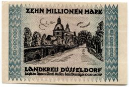 10000000 марок 1923 года Германия  Нотгельд (Дюссельдорф)