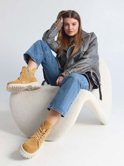 Ботинки 228.V.1541be. светло-желтый замша/Шерсть