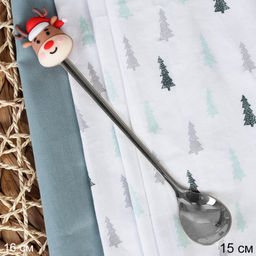 Ложка чайная серебро Олень / B-113 /уп 300 /Новогодняя - Галеонтрейд фото 2