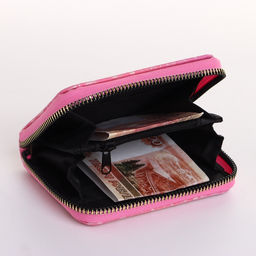 Кошелёк женский на молнии 11?2.5?9 см, с цветочным принтом, розовый