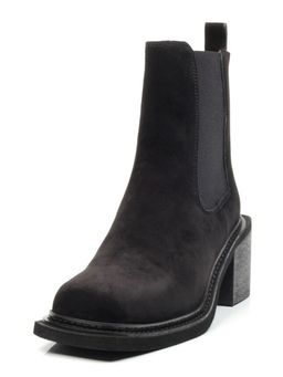 04-E21W-1B BLACK Ботинки зимние женские (натуральная замша, натуральный мех) - Фабричный китай фото 7