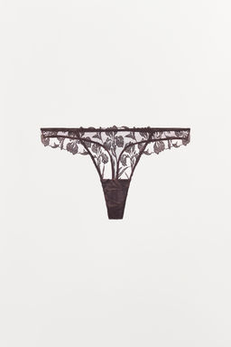 EMBROIDERED LACE THONG - Zara фото 4