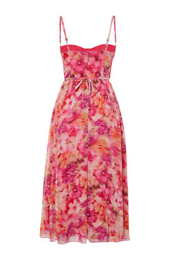 Trendyolmilla Cok Renkli A-Kesim Gul Detayl? Dokuma Elbise TPRSS24EL00098  фото 9