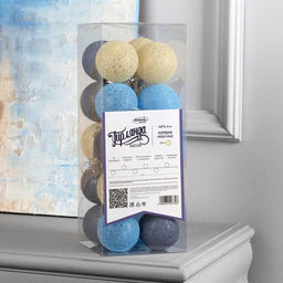 Гирлянда Нить 5 м с насадками Клубки небесные, IP20, прозрачная нить, 20 LED, свечение тёплое белое, 220 В - Luazon lighting фото 4