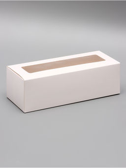 Цена за 2 шт. Коробка с окном под рулет, белая, 26×10×8 см, МИКС