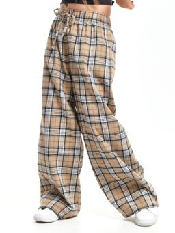 Брюки палаццо спортивные штаны для девочки одежда в клетку UD 7875(5161) кофе/беж клетка - Mini maxi фото 5