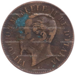 Монета 2 чентезимо 1867 года М Италия