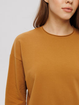 Женский лонгслив из футера 2-х нитки Lingeamo горчичный ВК-25 (58) фото 8