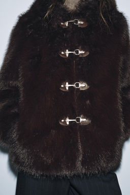 SHORT FAUX FUR COAT ZW COLLECTION - Zara фото 5