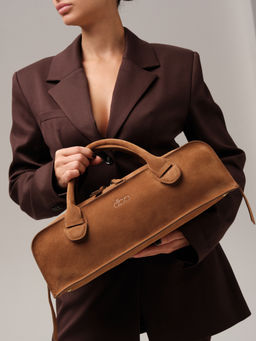 Замшевая сумка багет Doxie DBR 31157 св.коричневый фото 2