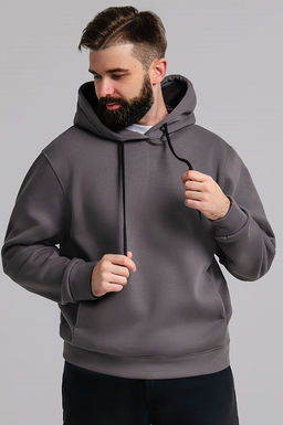 Арт. 69303 Толстовка мужская с начесом 48-58 (6 шт) Цвет:серый - Идеал фото 3