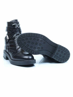 01-CH8361-21B100M BLACK Ботинки демисезонные (натуральная кожа, байка)
