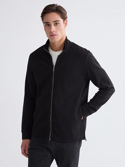 Dik Yaka Uzun Kollu Erkek Fermuarl? Sweatshirt