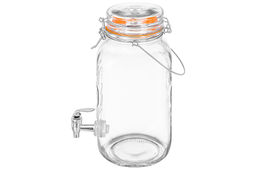 Диспенсер для холодных напитков с краном 3,78 л 19*14*30 см Glaskraft+крыш. с мет. зажим.и сил.упл - Elan gallery фото 7