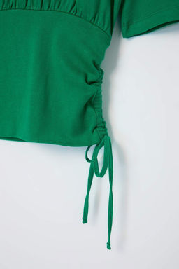 Ye_il D_z Belden Oturtmal_ B_zg_l_ _rme Bluz TWOSS26BZ01107 - Trendyolmilla фото 6