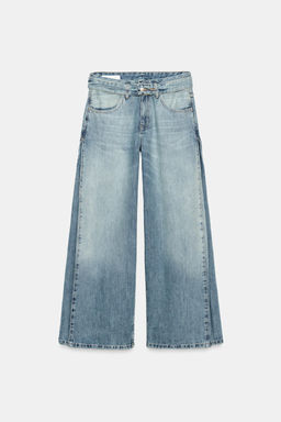 JEANS TRF CINTUR?N PLIEGUES TIRO MEDIO / Azul claro - Zara фото 5