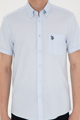U. S. Polo Assn / Мужская голубая рубашка с коротким рукавом - U.s. polo assn фото 20