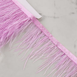 Тесьма с перьями страуса, 8-10 см, 5±0.5 м, сиреневая