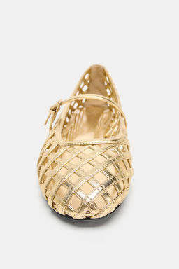 METALLIC EFFECT MESH BALLERINAS - Zara фото 3