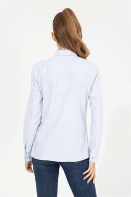 U. S. Polo Assn Женская голубая базовая рубашка с длинным рукавом - U.s. polo assn фото 11