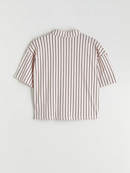 G?mlek Yaka Bask?l? Kad?n Pijama ?st?