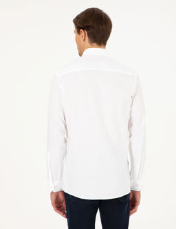 Beyaz Slim Fit Uzun Kollu G_mlek