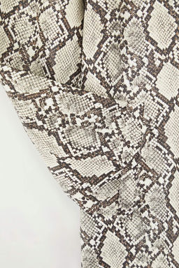 Cok Renkli Y?lan Desenli Suni Deri Mono Kapama Oversize Uzun Trenckot TWOAW26TR00003 - Trendyolmilla фото 2