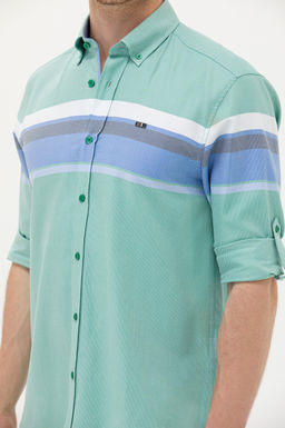 Мужская зеленая рубашка с длинным рукавом - U.s. polo assn фото 7