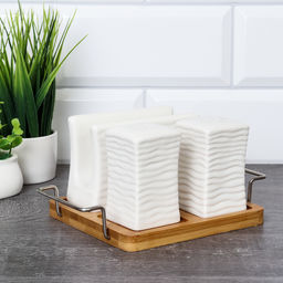 Набор для специй 3 предмета / NS31 /уп 24/ на деревянной подставке