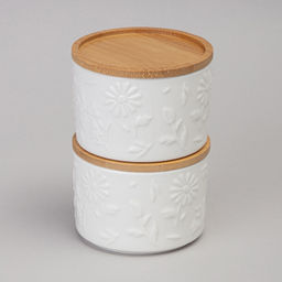 НАБОР БАНОК LEFARD FLOWERS STORY С ДЕРЕВ. КРЫШКОЙ 2 ШТ. 9*6,5 СМ 225 МЛ  фото 6