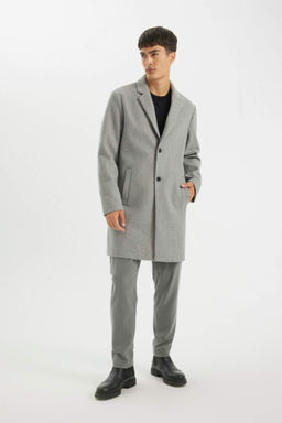 Erkek Vizon Relax Fit Ceket Yaka Dugmeli Cepli Kase Kaban Parka - Defacto фото 9