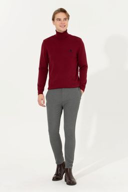 Мужской бордовый красный трикотажный свитер Basic - U.s. polo assn фото 3