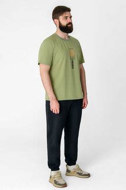 Арт. 613108  Комплект с брюками мужской 48-56 (5 шт) Цвет:верх-хаки,низ-черный