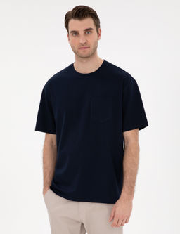 Lacivert Comfort Fit Basic Ti__rt