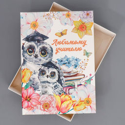 Цена за 2 шт. Коробка подарочная складная, упаковка, «Любимый учитель», 21 х 15 х 7 см