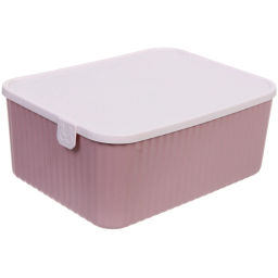 Контейнер для хранения с крышкой "ЛЕНАР", цвет пудровый, 29*22*12см