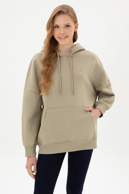 Kad_n A__k Haki Basic Sweatshirt Sepette S_rpriz _ndirim