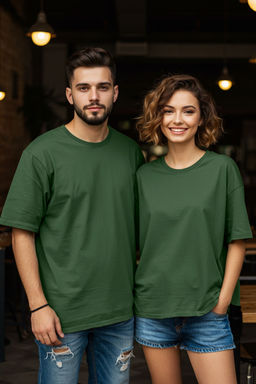 Haki Oversize/Genis Kesim Basic %100 Pamuk T-Shirt TMNSS22TS0318