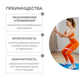 Фитнес-резинка ONLYTOP, 30.5×7.6×0.05 см, нагрузка 4 кг, цвет фуксия