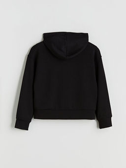 Kap??onlu K?z ?ocuk Fermuarl? Sweatshirt
