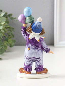 Сувенир полистоун "Клоун с воздушными шариками" сине-фиолетовый 10х6,5х19,5 см
