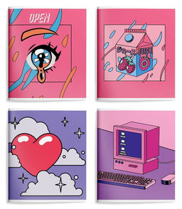 Цена за 2 шт. Тетрадь 48 л. А5+ линия, на скрепке, офсет Schoolformat РОЗОВОЕ БЕЗУМИЕ мелованный картон,...